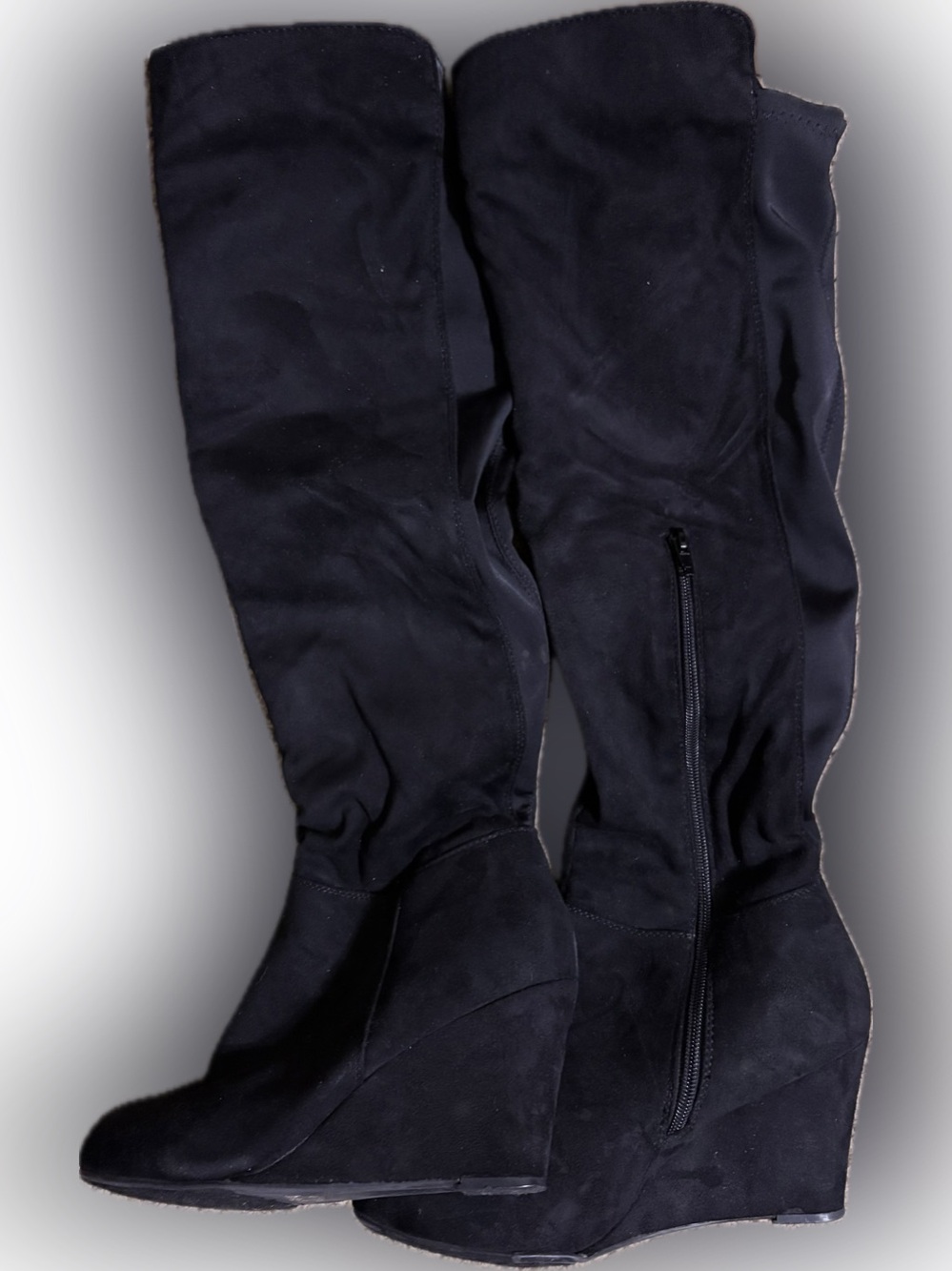 Chinese Laundry - Wedge Knee-High Boots with Side Zip